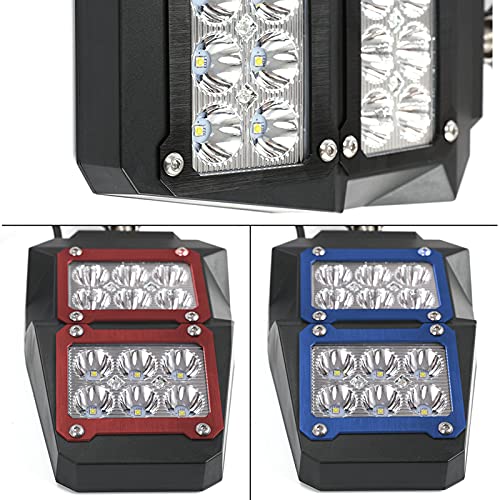 Diyarea Utv Atv Rear View Mirrors With Led Lights, 1.75-2 Inch Roll Bar Cage Offroad Side Mirrors With Replaceable Black Blue Red Inserts #TOP1