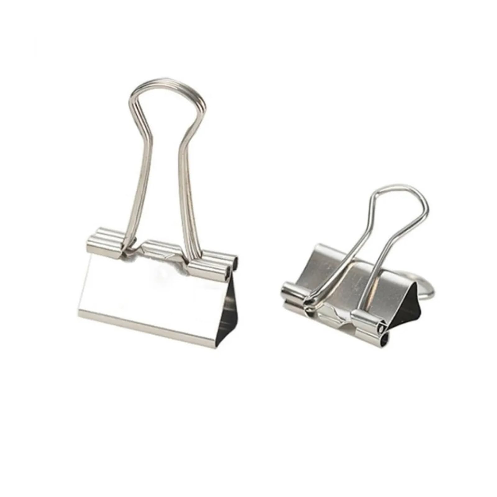 Foldback Klammern 100 Stück silberne Metall-Schwalbenschwanz-Büroklammer | Büroklammer, 15, 19, 25, 32 mm, Foldback-Binderklammern, schwarze Griffklemmen, Büro-Briefpapierklammer(32mm)