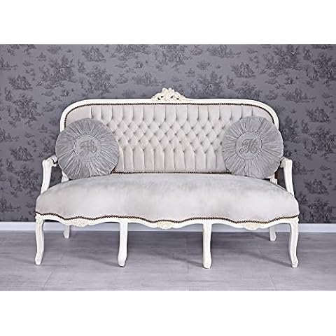 Salonsofa Barock Stil Sofa Vintage Sitzbank Couch Shabby Chic Polstersofa Samt cat361d18 Palazzo Exklusiv Cover