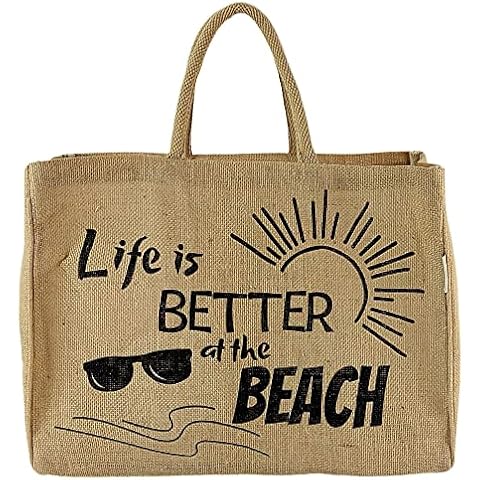 Domelo Bolsas de yute para la compra con cesta Cover