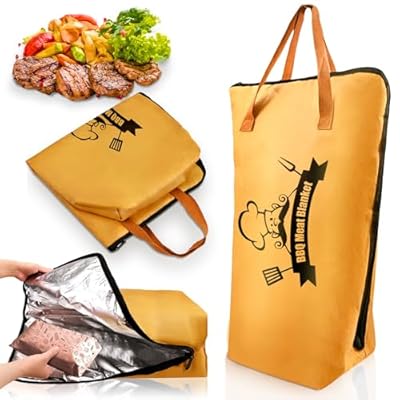 BBQ Blanket for Resting Meat, 21in Smoker Insulated Brisket Bag with Wide Mouth Fits Large Brisket, Beef, Pork Shoulders, Turkeys - Gifts for Men, Dad, BBQ Lovers, Stocking Stuffers