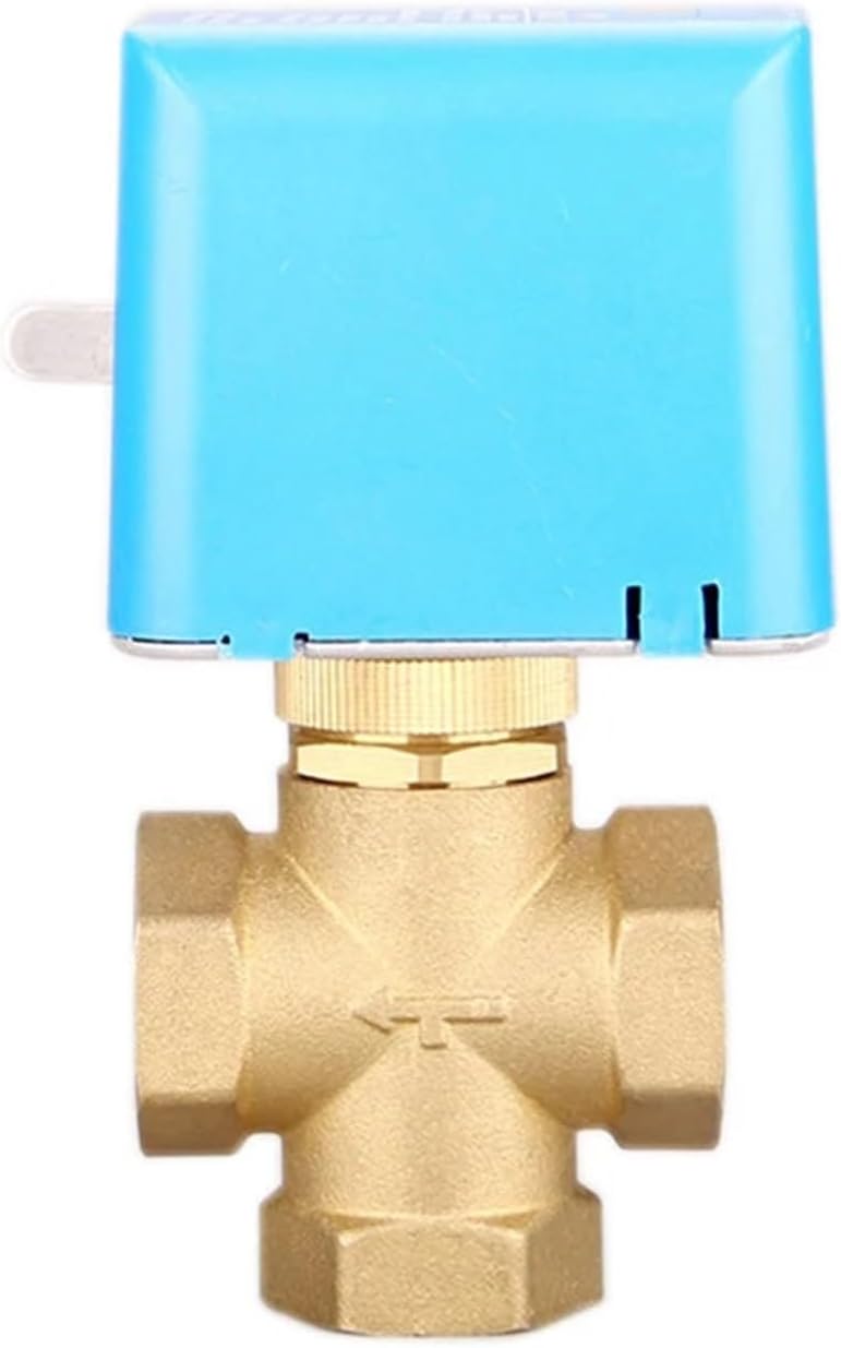 3/4" Motorized Electric Brass Globe Valves 2 Wire AC220V Three Way Stop Shut-off Valve(220VAC)