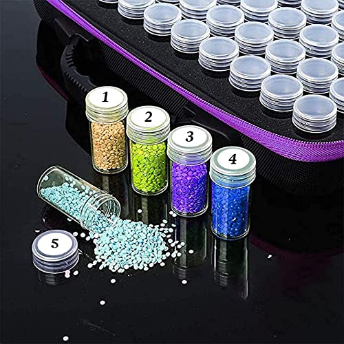 Queta 60 Compartments Diamond Painting Storage Box 5D Diamond Embroidery Sorting Box with Portable Eva Box Storage with Funnel Plate Funnel - Image 4