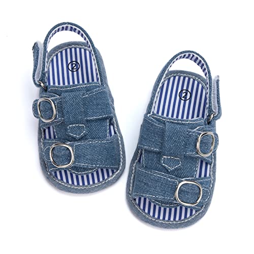 Infant Boys Girls Open Toe Denim Shoes First Walkers Shoes Summer Toddler Flat Sandals 2c Shoes for Girls4