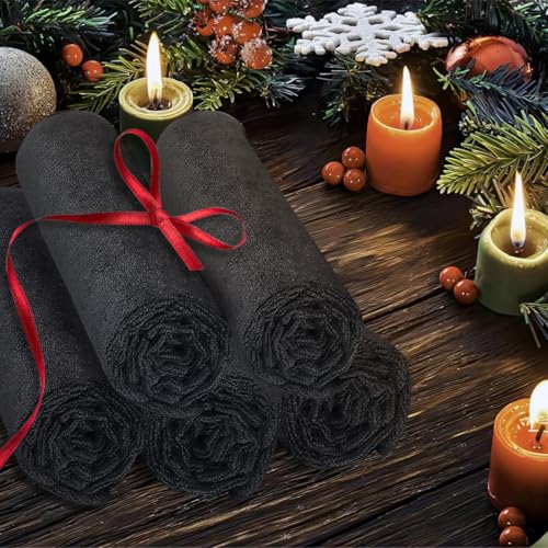Image of UNIMADE 24 Pack Salon Towels - Highly Absorbent and Quick Drying Hand Towels, Premium Wash Cloths for Bathroom, Gym, Shower, Hotel, and Spa - 16x27 inch (Black)