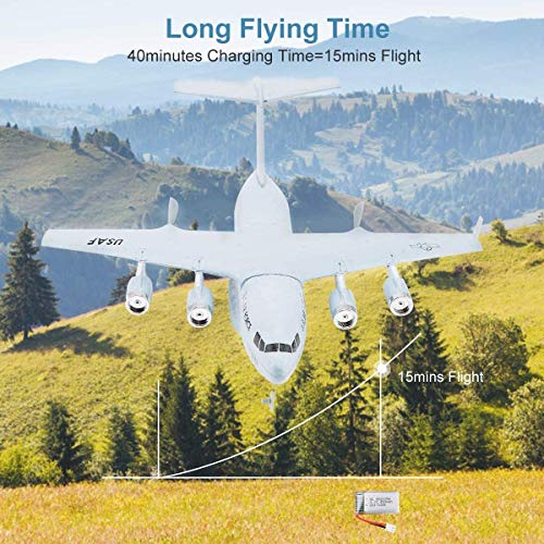 C-17 RC Airplane EPP DIY Remote Controlled Plane 2 Channels 2.4Ghz 3-Axis Gyro Airplane Controller Beginner Toy - Thumbnail 2