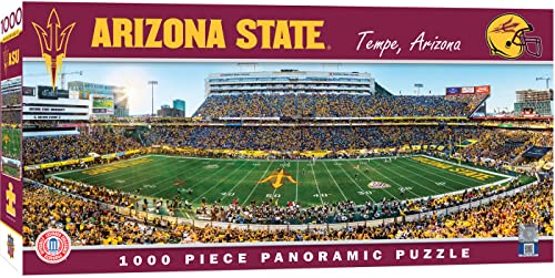 Image of MasterPieces - 1000 Piece Jigsaw Puzzle, NCAA Arizona State Sun Devils, Panoramic Football Stadium View, Fun for Adults and Family, 13 inchx39 inch
