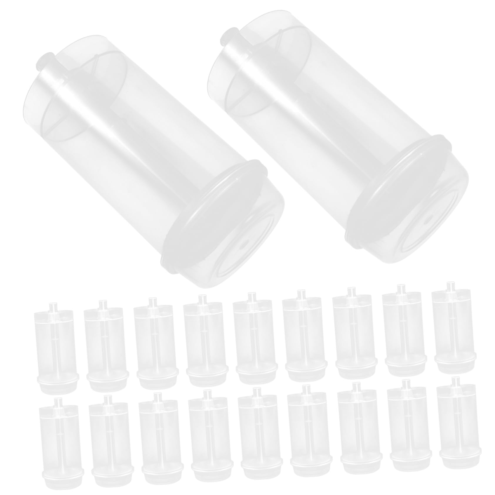 OFFSCH Plastic Heart Containers 20pcs Push Pops Cake Pusher for Ice Cream Push-up Cakes Home