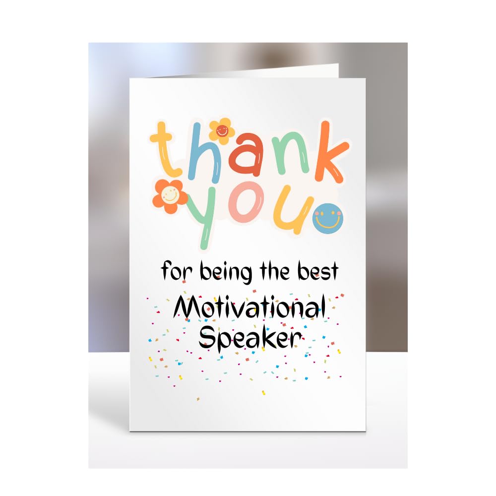 Thank you card for Motivational Speaker, men, women, him, her, colleague, boss, manager, supervisor, friend, gifts, presents for christmas, A5-212b_134 โ image 1
