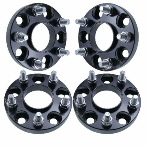20mm 5x4.5 Hubcentric Wheel Spacers - Wider Stance, Increased Clearance, Fits Mitsubishi Lancer Evo - 20mm, 5x114.3, 67.1mm Hub, 12x1.5 Studs - Set of 4 - Black