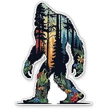 Bigfoot Sticker - Woods Colorful Cryptid Vinyl Decal - 3 in