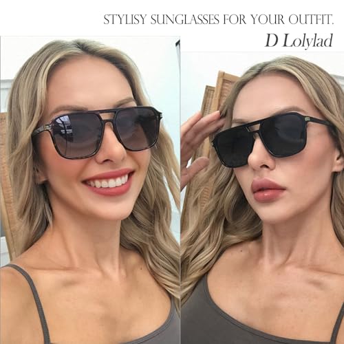 Retro Aviator Sunglasses for Women Men,Trendy Rectangle Womens Mens Shades Sun Glasses UV400 Protection3