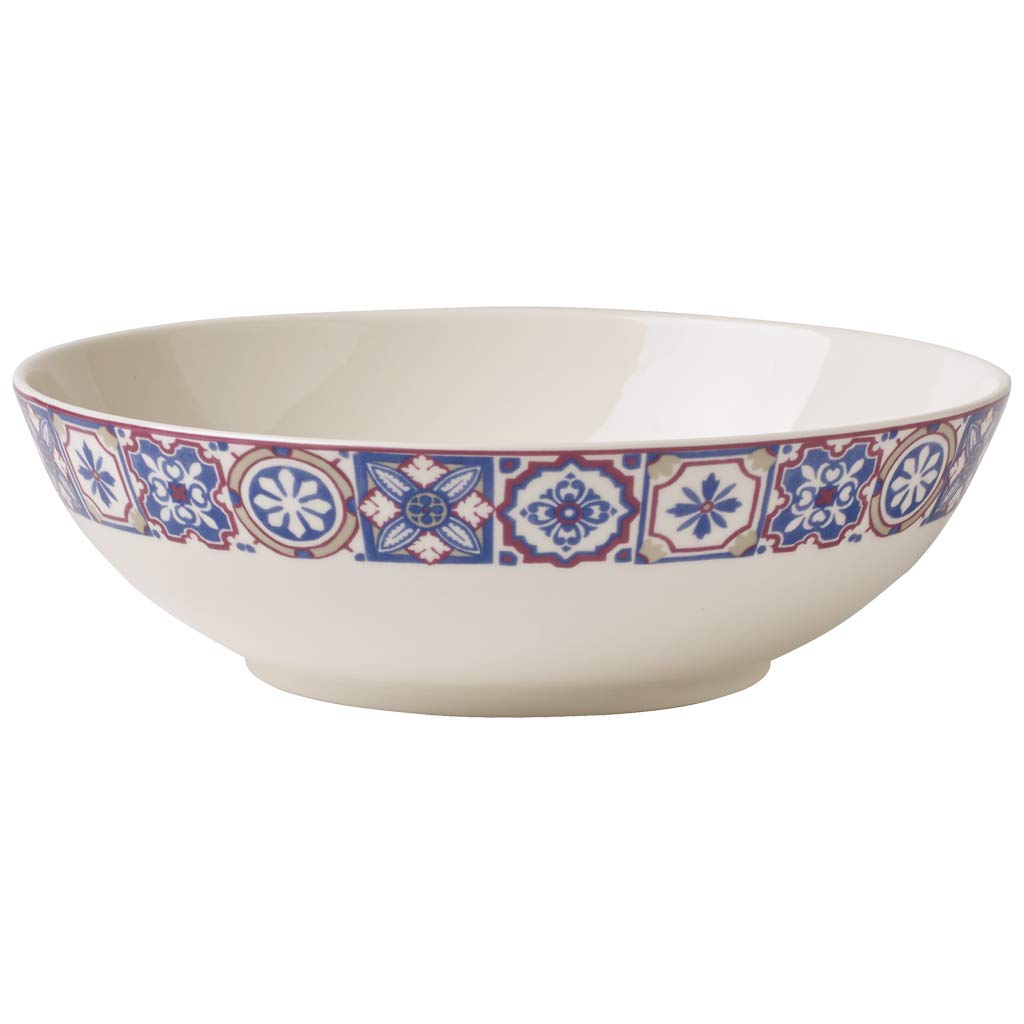 Villeroy & Boch Modern Dining Indigo Caro Bowl, 1.1 l, Premium Porcelain, White/Colourful