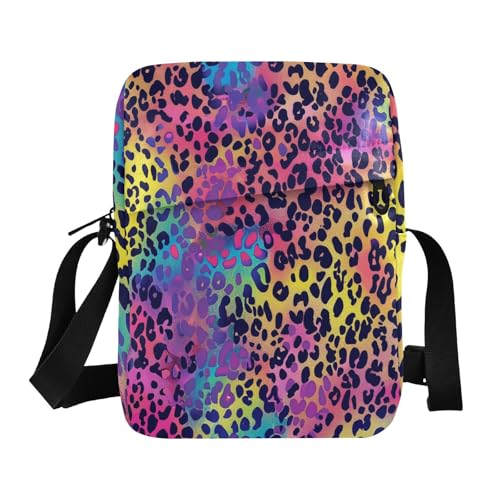 messenger bags green crossbody bags for women Shoulder Hand Bag For Woman Adjustable Strap for Casual Casual- Colorful Leopard