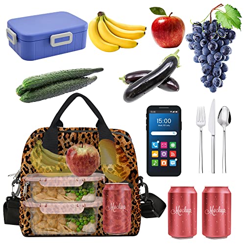 Tropicallife Animal Leopard Print Lunch Bag Insulated Cooler Tote Bag For Women Cheetah Print Freezable Lunch Box Organizer For Kids Men School Work Picnic… #TOP2