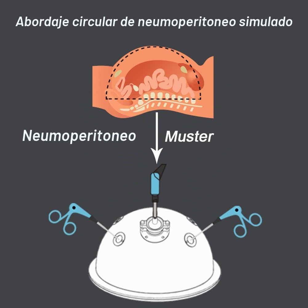 Kit de Caja de Entrenamiento Laparoscópico Simulado con Endoscopio y 4 Instrumento Quirúrgico y 5 Entrenamiento Módulos y Fuente de Luz para Aumentar la Experiencia Práctica en Cirugía 30°