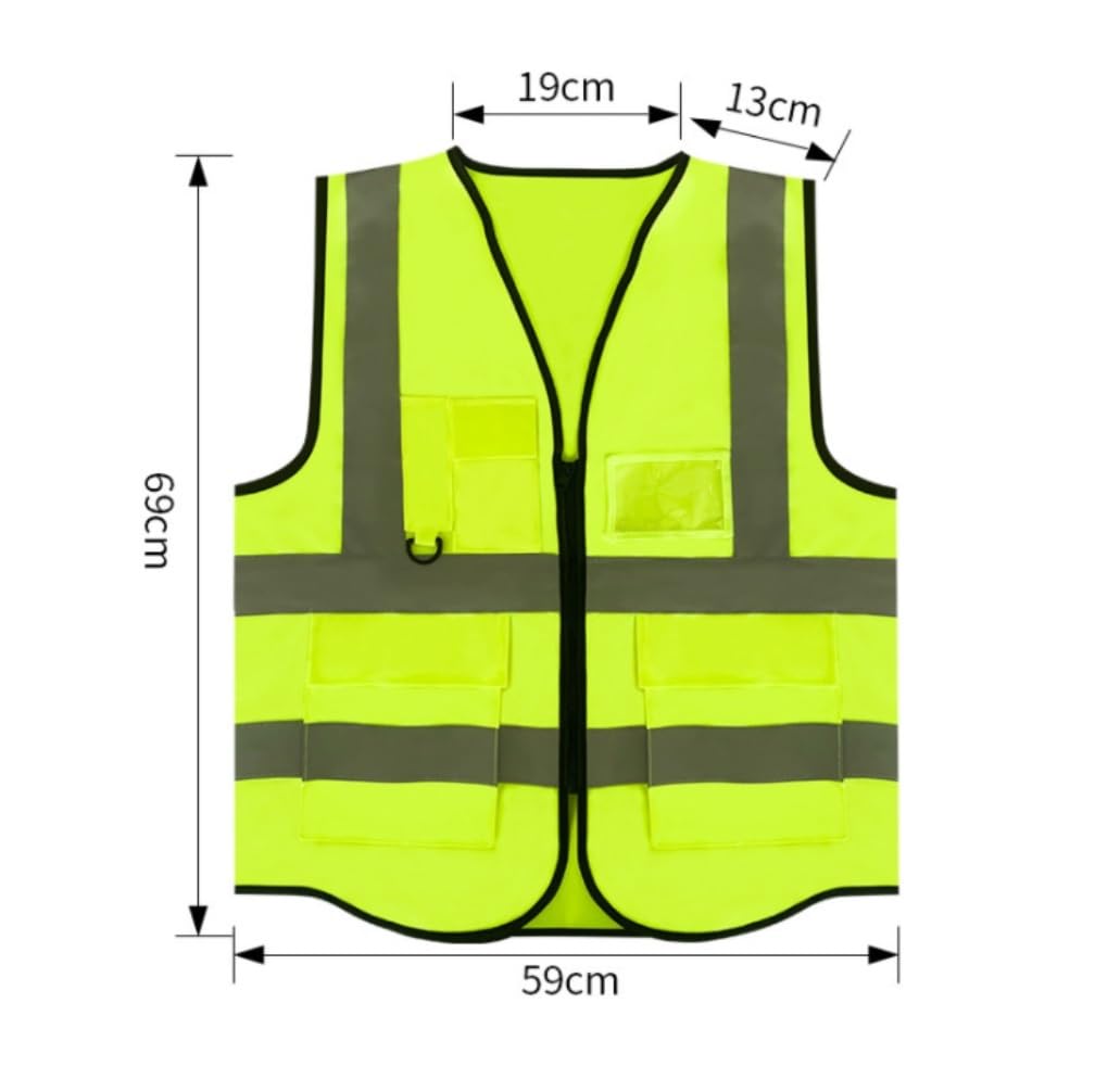 Chaleco de Alta Visibilidad Chaleco Reflectante Chaleco Reflectante De Seguridad For Sitio De Construcción De Tráfico, Ropa De Seguridad, Chaleco De Ciclismo Chaleco de Trabajo Chaleco de Seguridad(Bl