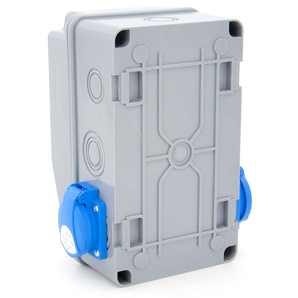 6 moduli distributori di corrente da parete, scatola di distribuzione con 2 x 230 V Schuko + interruttore di protezione del condotto, 2 x LS, 1 x CEE 16 A + LS, cablato, pronto per il