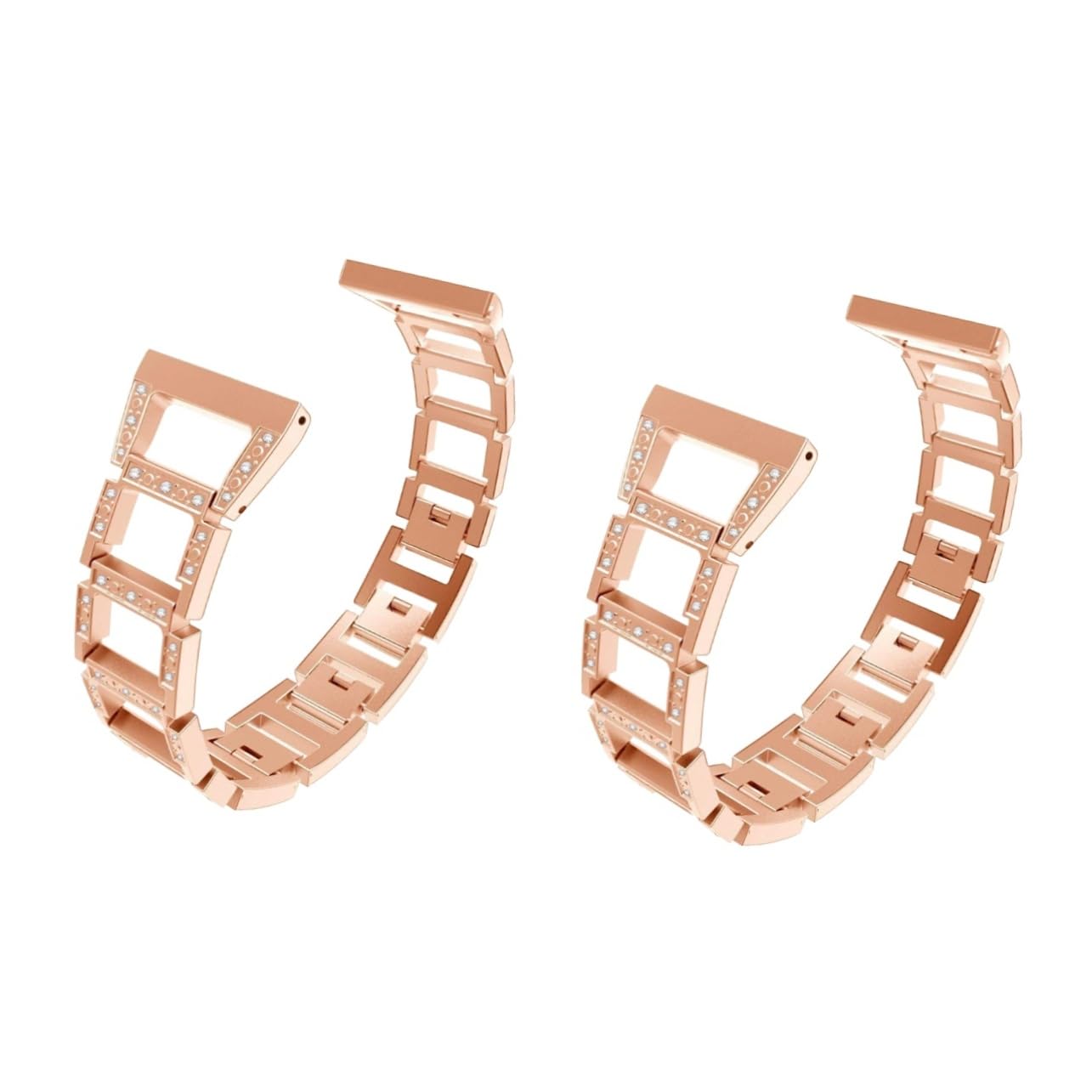 Uonlytech 2piezas Correa De Repuesto De Acero Inoxidable Para Reloj Inteligente Banda y Elegante Rosa Dorado Accesorio Duradero y Único Para Muñeca