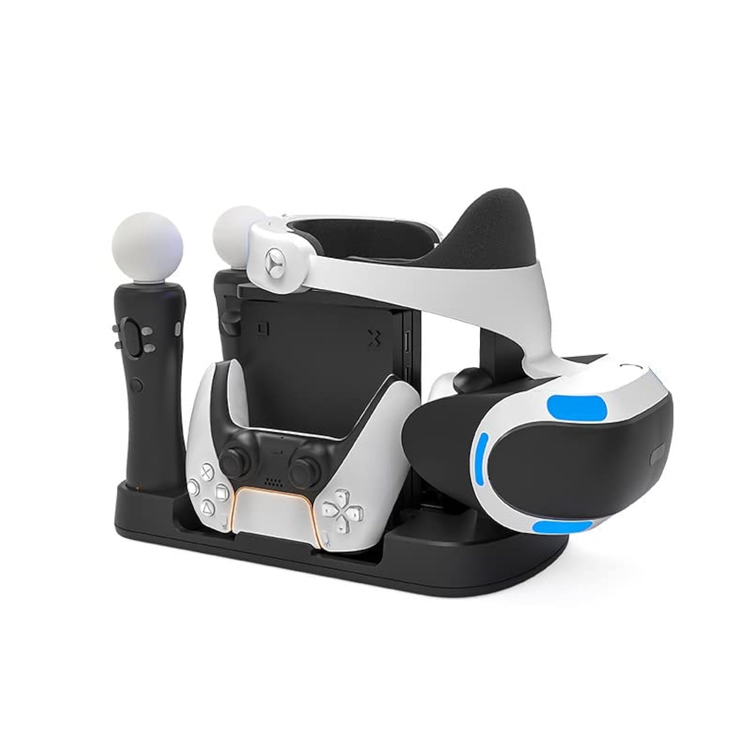 PS5 Move Game Handle Multifunktions-Ladegerät Base VR Brille Host Storage Bracket Zubehör (Schwarz HBP-265