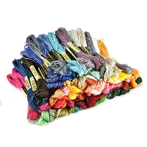 Elucku Borduurset starter, kruissteekgereedschapset, borduurset, beginners, design met 100 kleurdraden, 5 bamboe… - Afbeelding 5