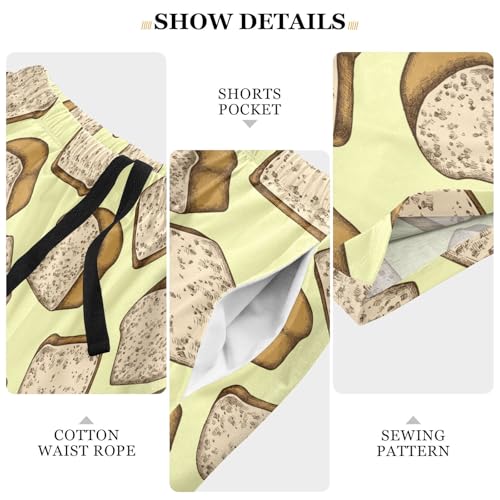 Pajama Shorts for Men Toast Summer Pajama Pants with Pocket Pjs Bottoms Sleep Shorts4