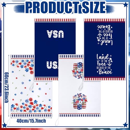 Bencailor-6-Pcs-Kitchen-Towel-Patriotic-Star-Absorbent-Hand-Towels-Independence-Day-Gnome-Dish-Cloths-Dish-Microfiber-Towels-for-Home-Cleaning-ClassicFloral Bencailor 6 Pcs Kitchen Towel Patriotic Star Absorbent Hand Towels Independence Day Gnome Dish Cloths Dish Microfiber Towels for Home Cleaning ClassicFloral