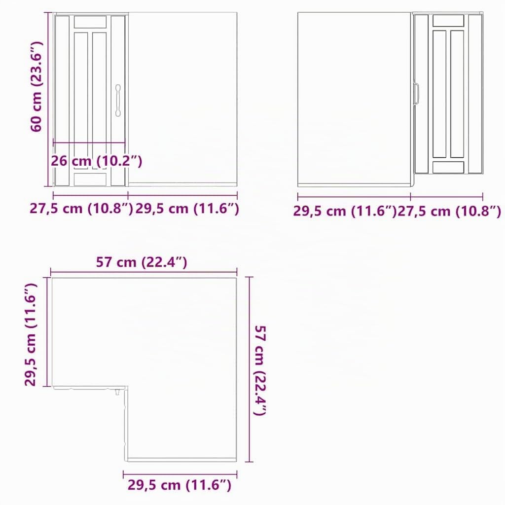 vidaXL Eckschrank Küchenschrank Lucca, weiß