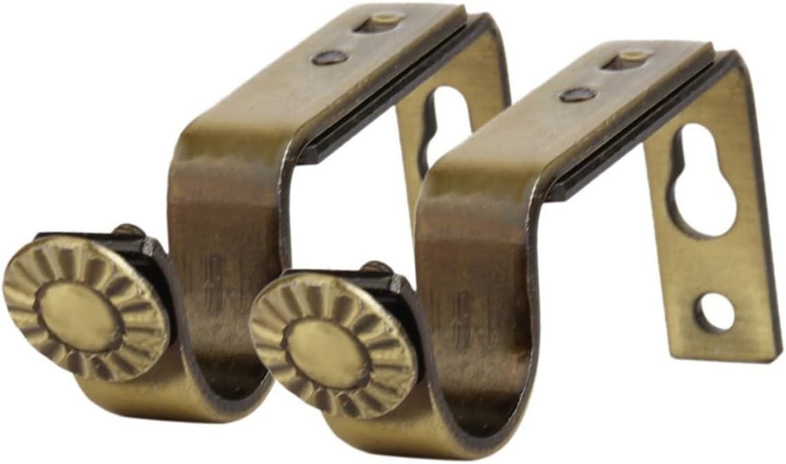 Holibanna 6pcs Curtain Holder Drapery Rod Brackets Fit Bronze Strong Hold Wall Mount