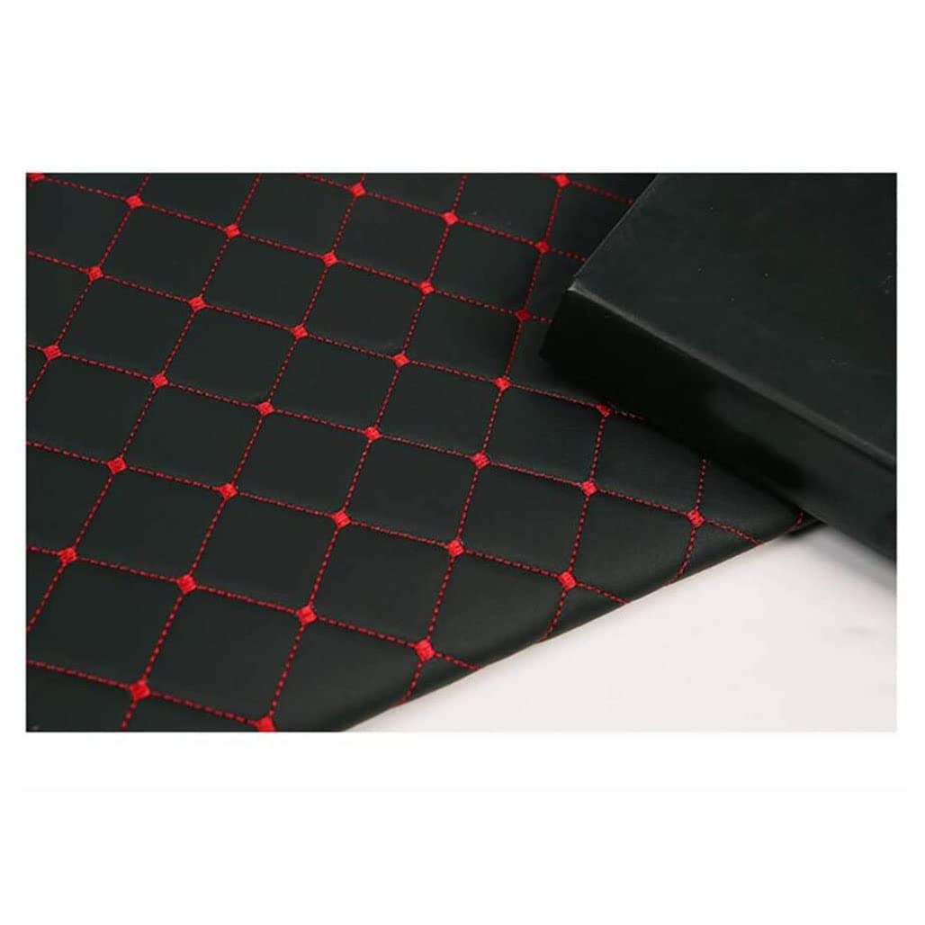 Pu Leder Kunstleder Gestepptes Leder Diamantstich Gepolstertes Ledertuch Material Polsterung Kunstleder Stoff Kunstleder Ledertuch Material Polsterung, Auto Futter/Schwarzes Quadrat/1,4*