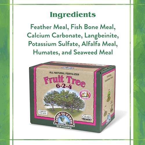 Image of Down To Earth All Natural Fertilizers Organic Fruit Tree - Plant Food for Apples, Pears, Plums and Tropical Fruit Trees 6-2-4, 15 lb