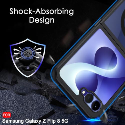Image of TheGiftKart Hybrid Shockproof Back Cover Case for Samsung Galaxy Z Flip 8 5G Compatible with MagSafe | Hard Back Cover Case for Samsung Z Flip8 5G (PC & TPU, Translucent Smoke Matte Back, Black Sides)