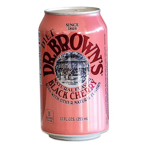 Dr Brown\'s Diet Black Cherry Soda - Smooth, Refreshing, Crisp Cherry Flavors - 12, 12oz Cans