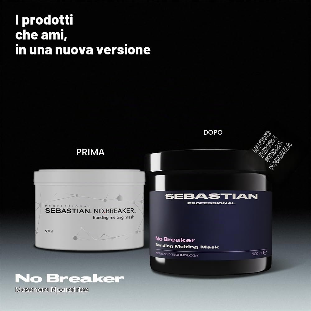 Sebastian Professional No Breaker Bonding Melting Mask – Trattamento rigenerante che nutre in profondità e restituisce forza e morbidezza ai capelli fragili