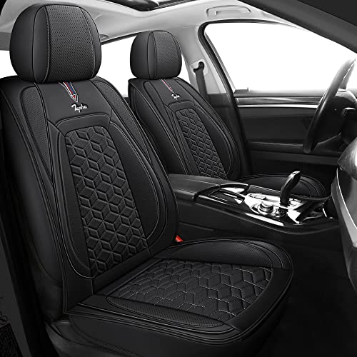 Tapha Executive Leatherette Car Seat Cover & Cushion Set, Breathable And Water-Resistant, Universal Fit For Car Suv & Truck (Front Seats Only, Black) (Tap-01-A1) #TOP4