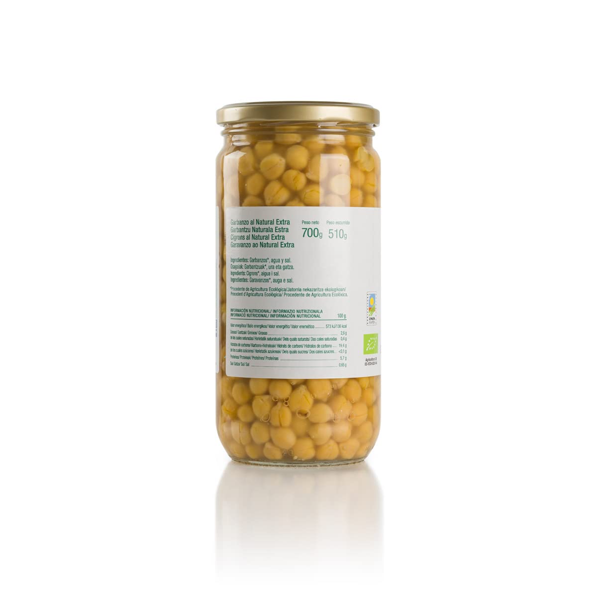 Ekolo Garbanzos Al Natural Bio, 6 Tarros, 700g 4200g
