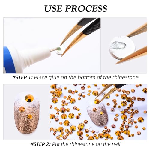 Image of Gold Flatback Rhinestones, Glass Rhinestones for Nail Art and Craft, Glue Fix, Loose Crystal Gemstones(Gold, SS20, 1440pcs, 4.6-4.8mm)