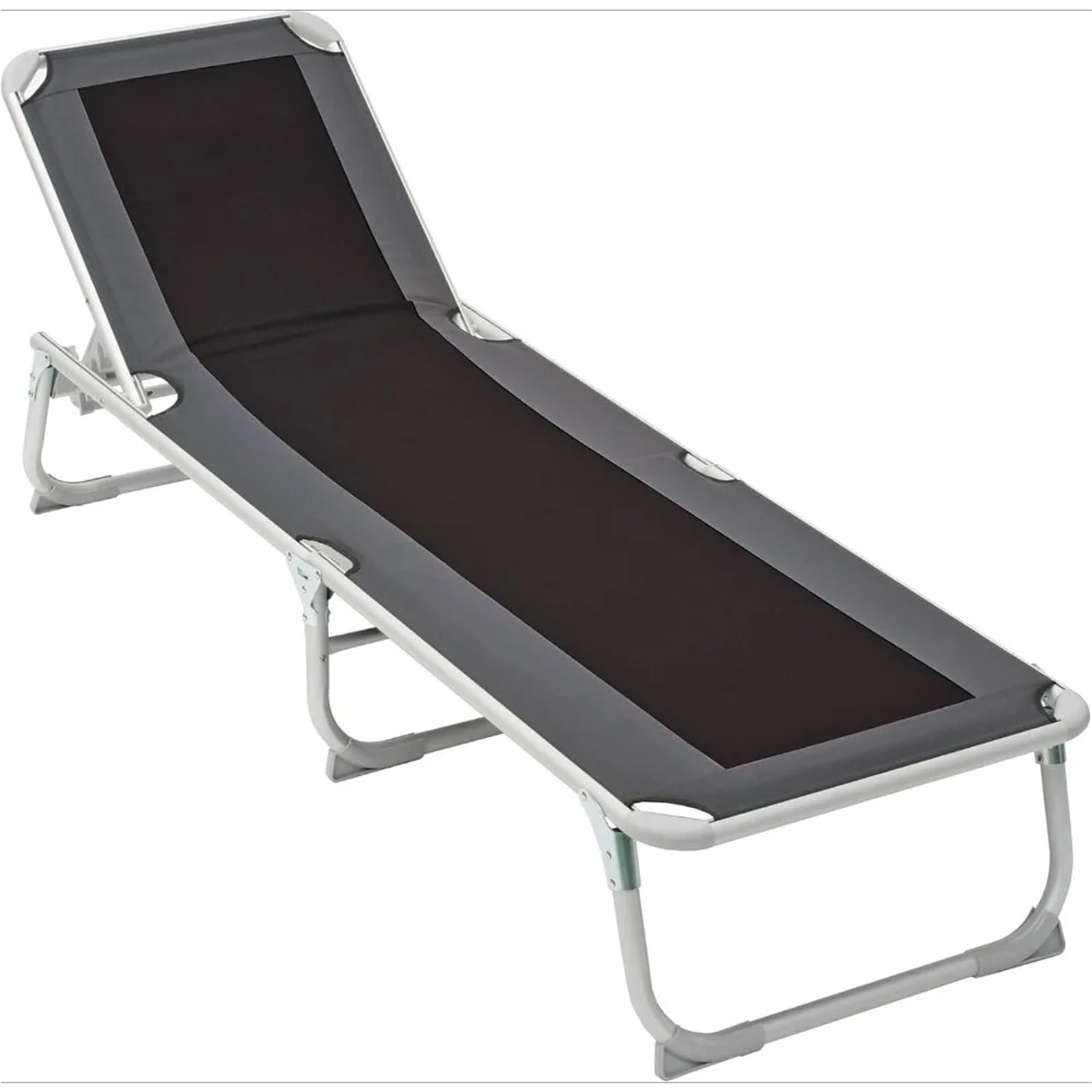 Chaise longue pliable de jardin en tissu solide avec dossier réglable 5 positions