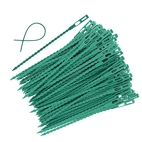 ACAMPTAR 100 Pieces Adjustable Garden Plant Twist Ties, 6.7 Inch Flexible Plastic Twist Ties Multi-Use for Secure Vine (Green)