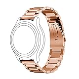 Correa ajustable: longitud de la correa de reloj ajustable con herramienta de extracción de eslabones para adaptarse bien a la mayoría de muñecas, comparable a la correa de reloj original Samsung Gear S3 / Moto 360 de 2ª generación de 46 mm. Adecuado para negocios, casual, fiesta, actividades al aire libre y vida diaria.