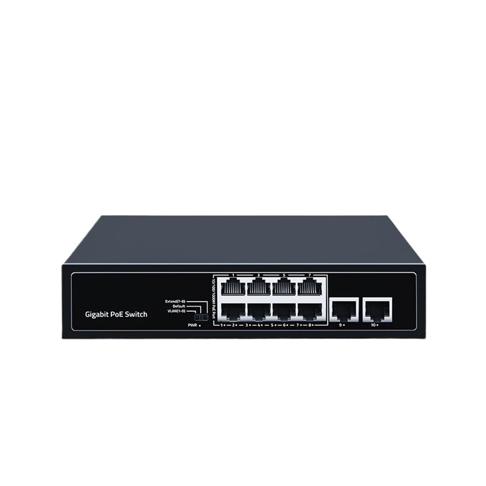 8-Port 1000...*Mbps PO//E Switch 2 Gigabit Uplink 1000BASE-T RJ45 przełącznik sieciowy 96 W Hub Internet Splitter Plug and Play
