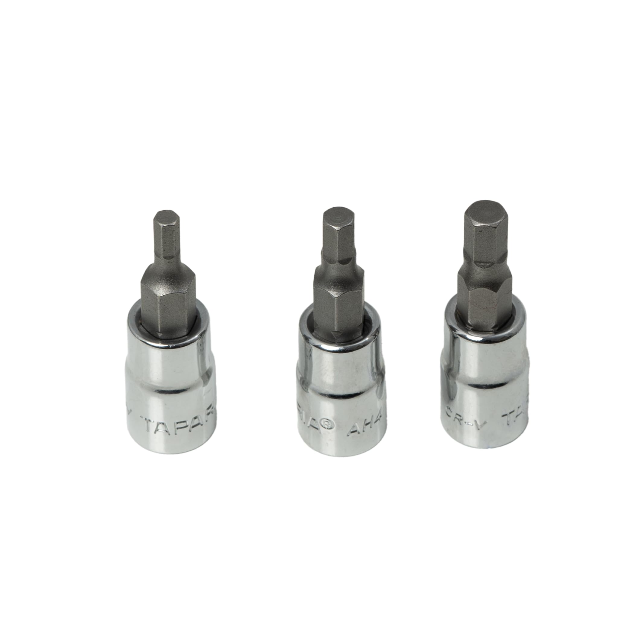 Taparia 1/4" Square Drive Allen Hex Socket Bit Set (AH 3,4,5 mm)-Hardened CrV Steel Socket S2 Hex Bits-Compatible With Ratchets, L Handles, Wrenches, Power Tools-Automotive Repair Tools for Garages