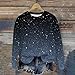 Sweatshirts for Women Fashion Sparkle Sequin Print Oversized Pullover Gradient Color Glitter Crewneck Blouses Gray