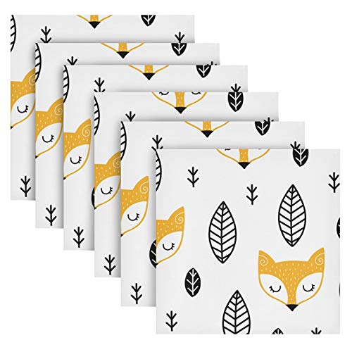 Susiyo Scandinavian Animal Fox Cloth Napkins 20 X 20 Inch Polyester Washable Cocktail Napkins For Dinner Decorative - 1 Piece #TOP5