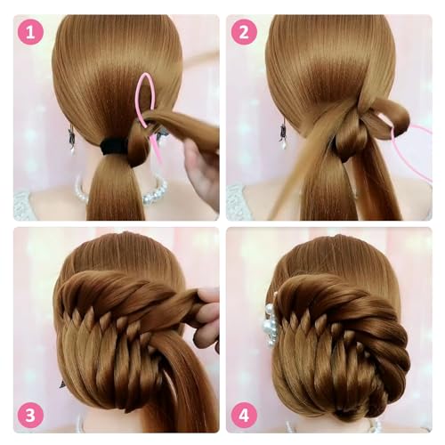 7 Pcs Pink Hair Brush Set Bristle Hair Brush and Double Sided Hair Brush Topsy Hair Tail Tools Edge Control Brush Metal Pin Rat Tail Combs for Hair Styling for Woman Girls - Image 8