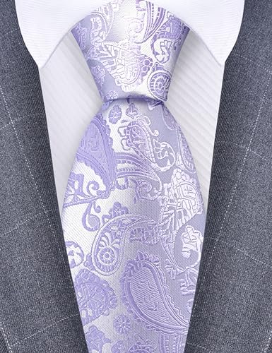 Image of GUSLESON 3.15 inch(8cm) Fashion Paisley Ties Mens Woven Jacquard Necktie for Wedding