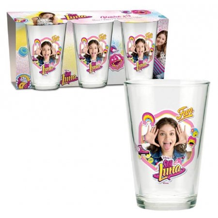Unbekannt Beta Service Soy Luna Lot de 3 Verres, en Plastique, Multicolores, 15 x 25 x 12 cm