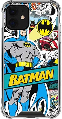 Skinit Clear Phone Case Compatible with iPhone 12 - Officially Licensed DC Comics Batman Vintage Pose Collage Art Design
