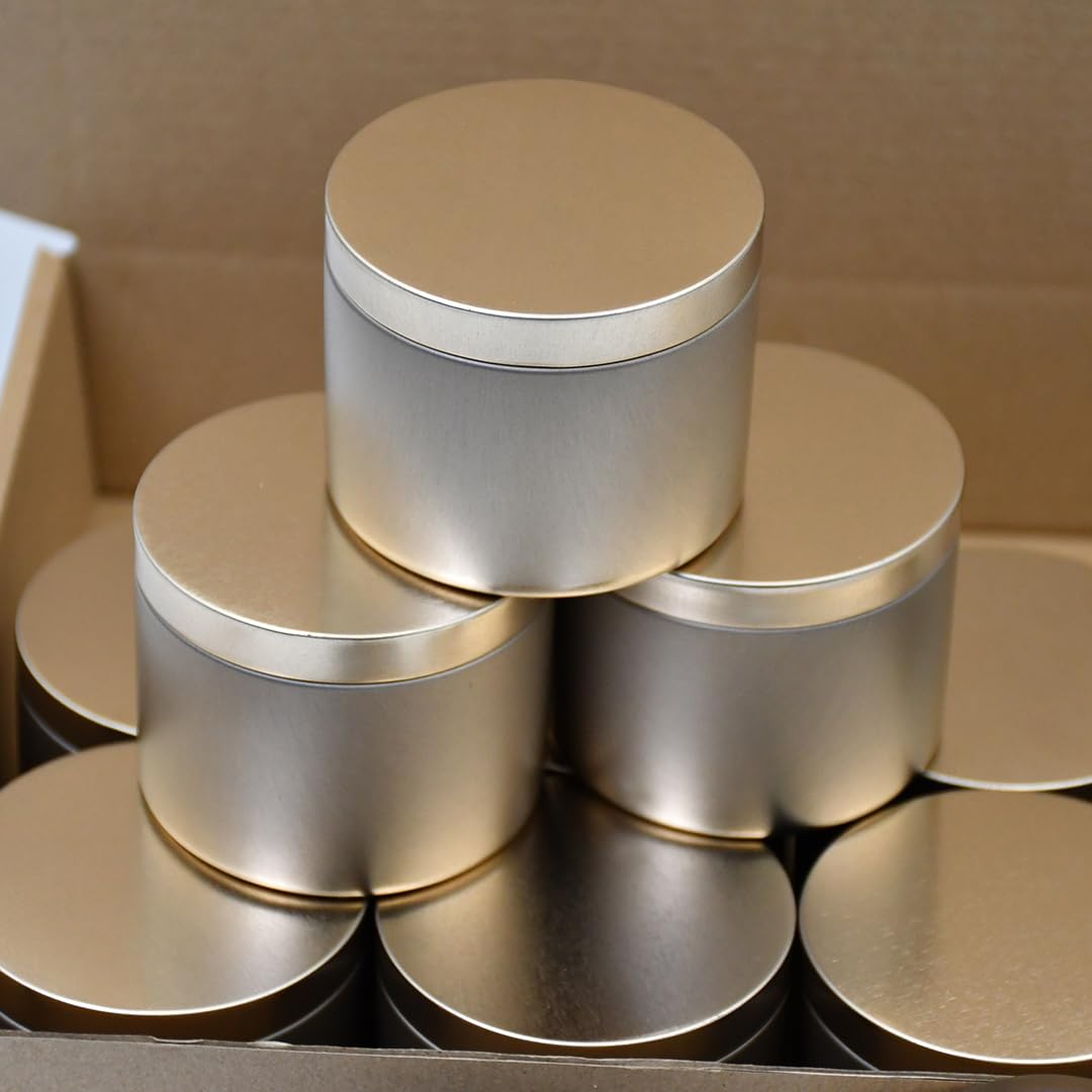 Słoiki na świece, Metalowe słoiki na świece z pokrywką 24 szt. 4 uncje/8 uncji(4oz-24pcs)