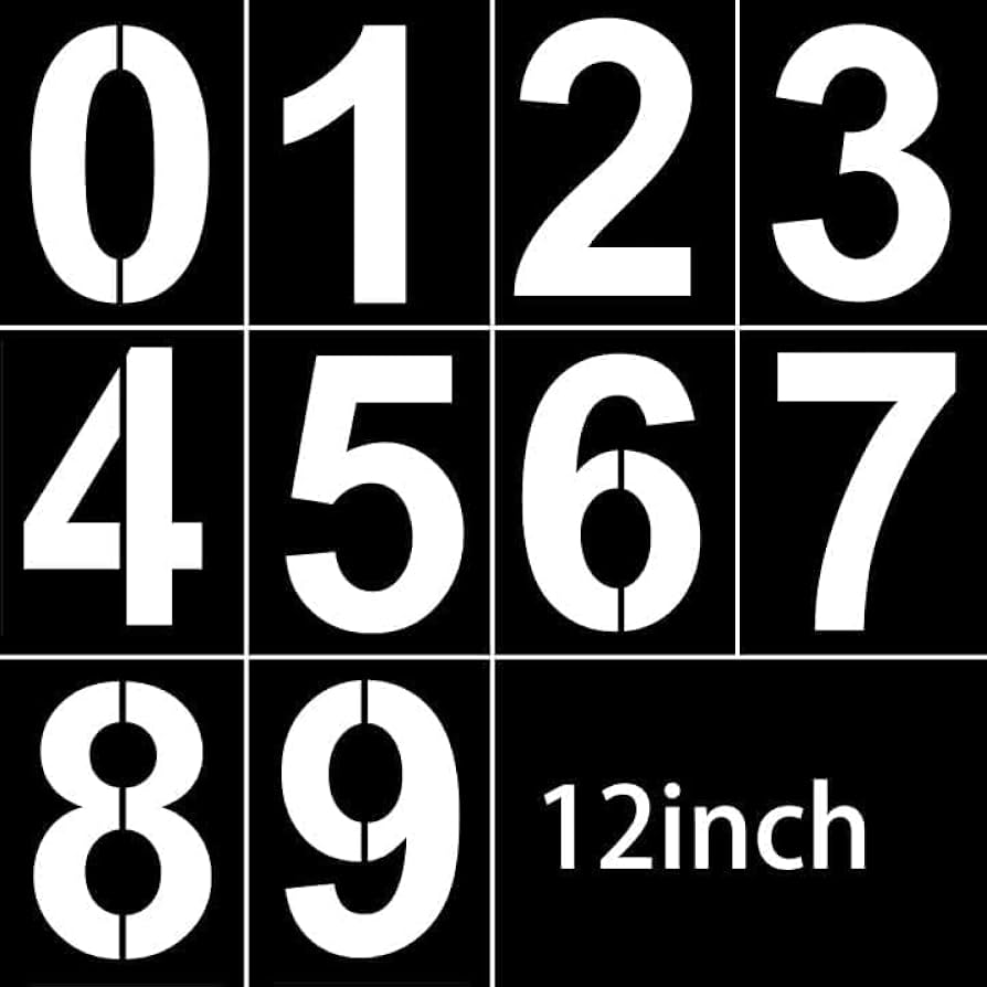 Amazon.com: 12 Inch Large Number Stencils Reusable Plastic Number Stencils Address Number Painting Stencils Templates for Mailbox Signs Home Address Number(Classic Style) : Tools & Home Improvement